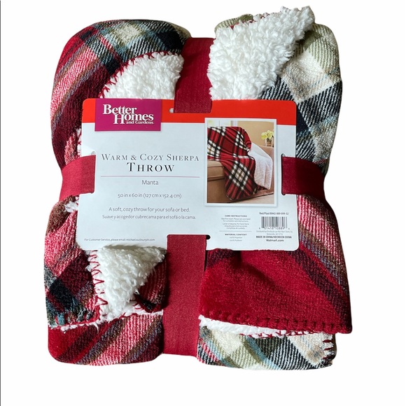 Sherpa Reversible Throw Plaid 50 x 60” - Picture 2 of 4